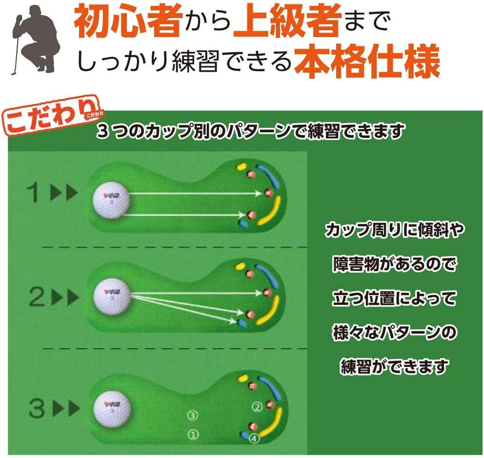  SMALY 大型 パターマット 3m 300×100cm 屋内 屋外 パター 練習 マット 屋内 屋外 室内 静音 パター練習器具 ゴルフ_画像3