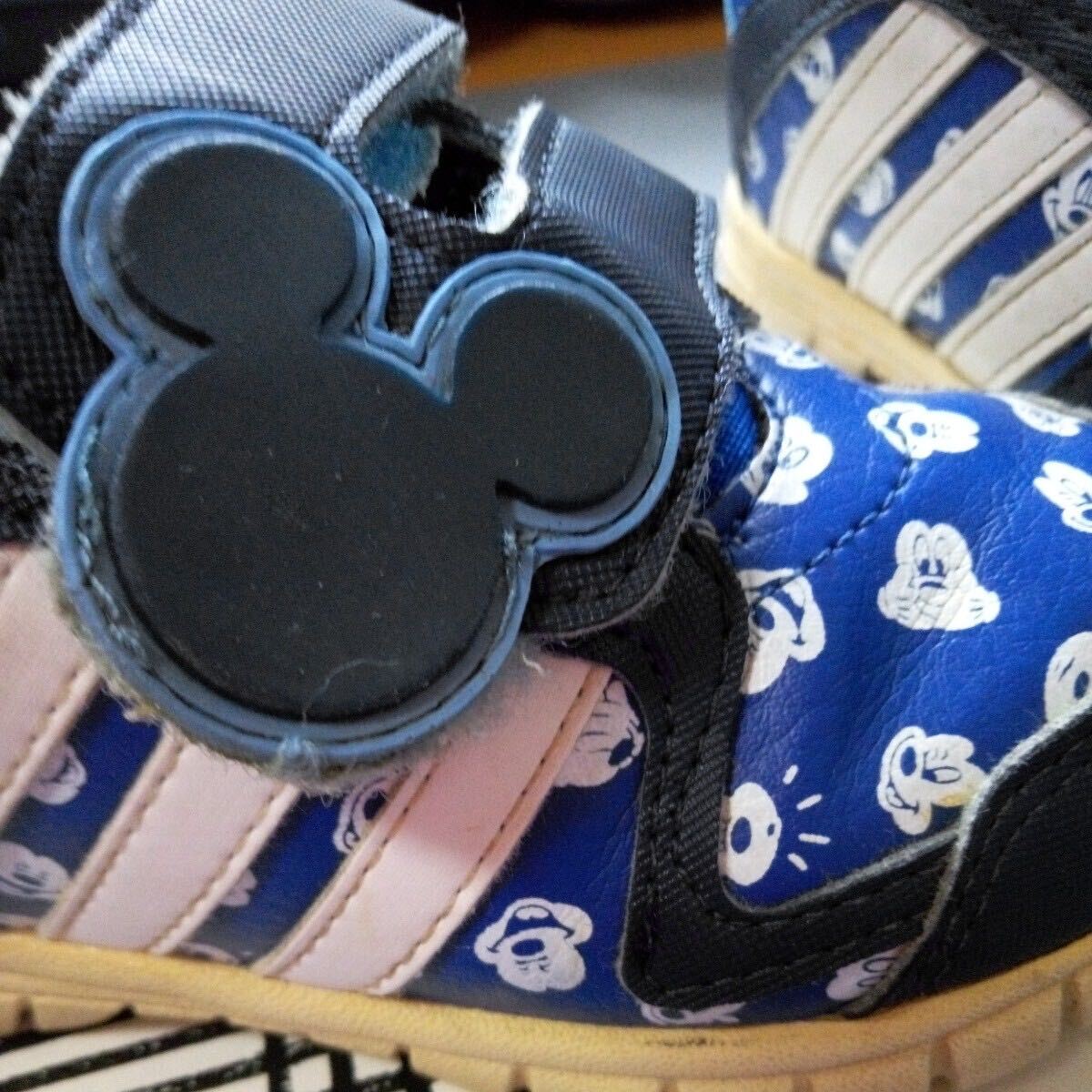  ребенок обувь спортивные туфли Disney Mickey Adidas темно-синий цвет размер примерно 15×6. прекрасный товар 