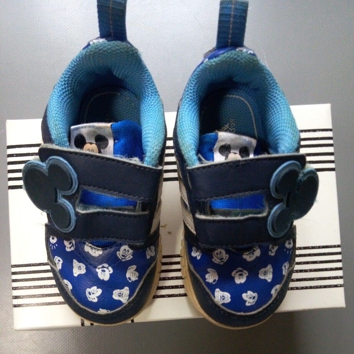  ребенок обувь спортивные туфли Disney Mickey Adidas темно-синий цвет размер примерно 15×6. прекрасный товар 
