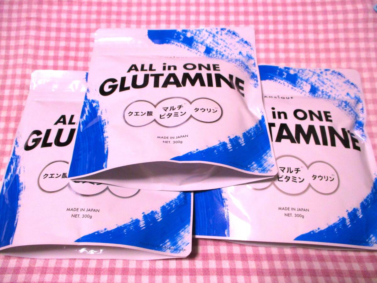 ★★25.10月 アンビーク オールインワン グルタミン 300g*3袋セット ノンフレーバー 即日発送可 新品未使用 AMBIQUE ALL in ONE GLUTAMINE_画像1