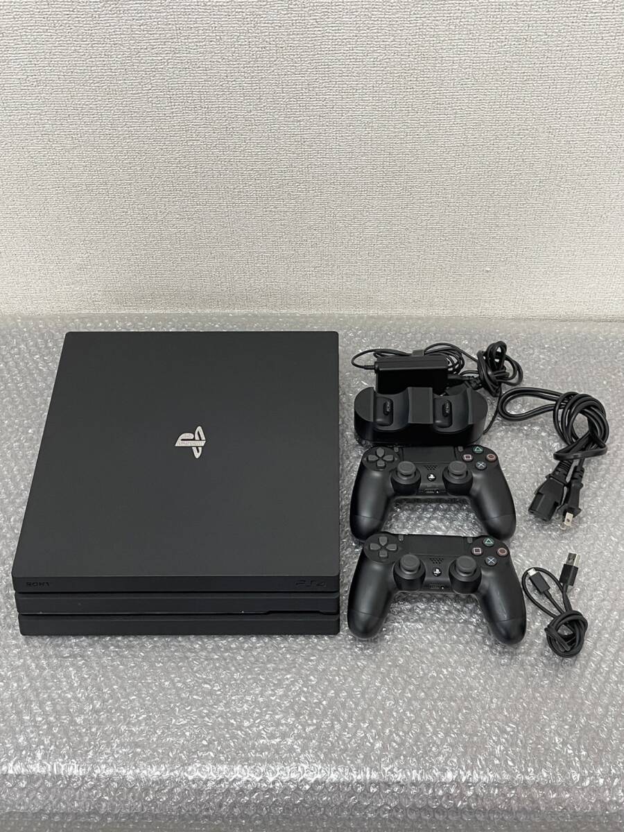 美品☆/SONY/ソニー/PlayStation4/Pro/PS4/プレイステーション/プレステ/プロ/本体/1TB/充電スタンド/CUH-7000B/0408a_画像1