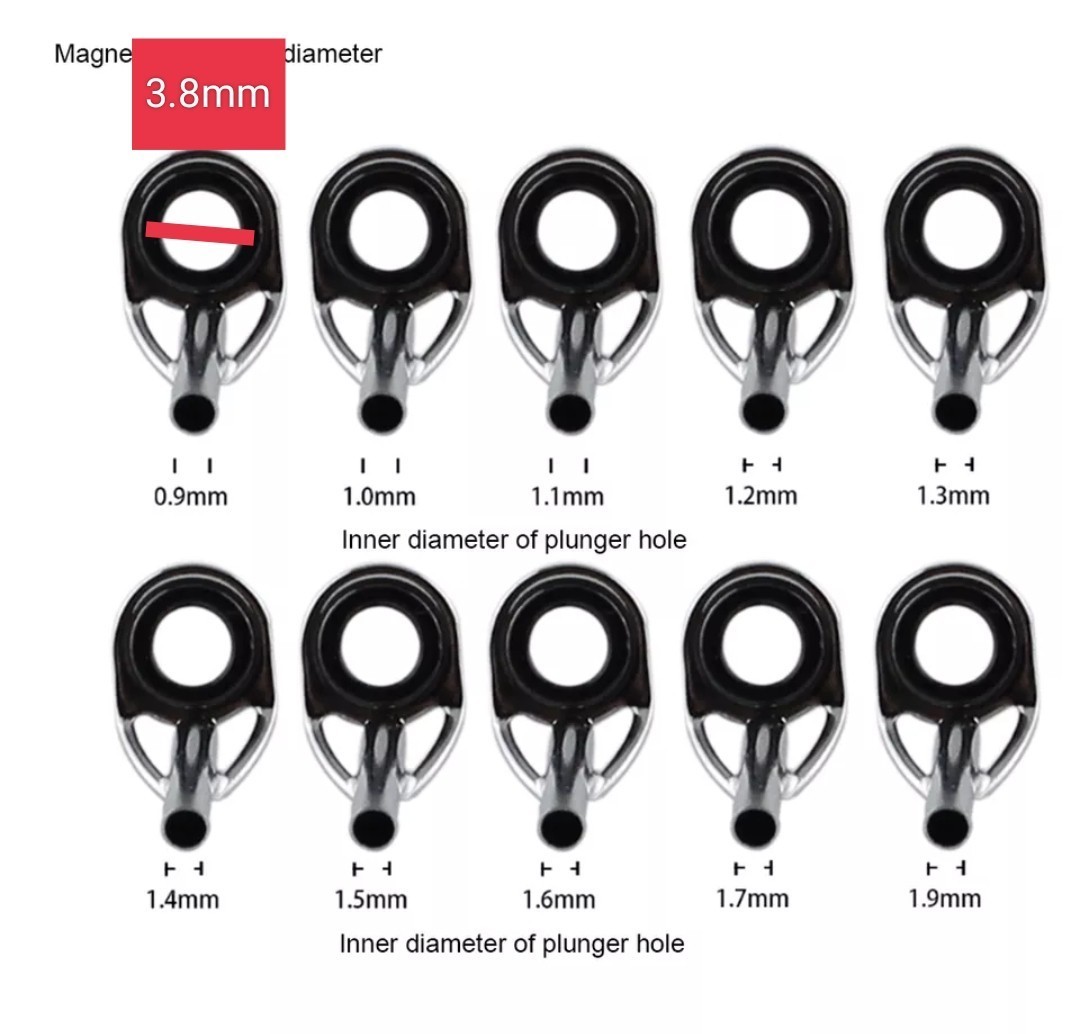 6#釣竿ガイドリングステンレスフレーム　穂先に対応するパイプ内径1.1mm2個組_画像3
