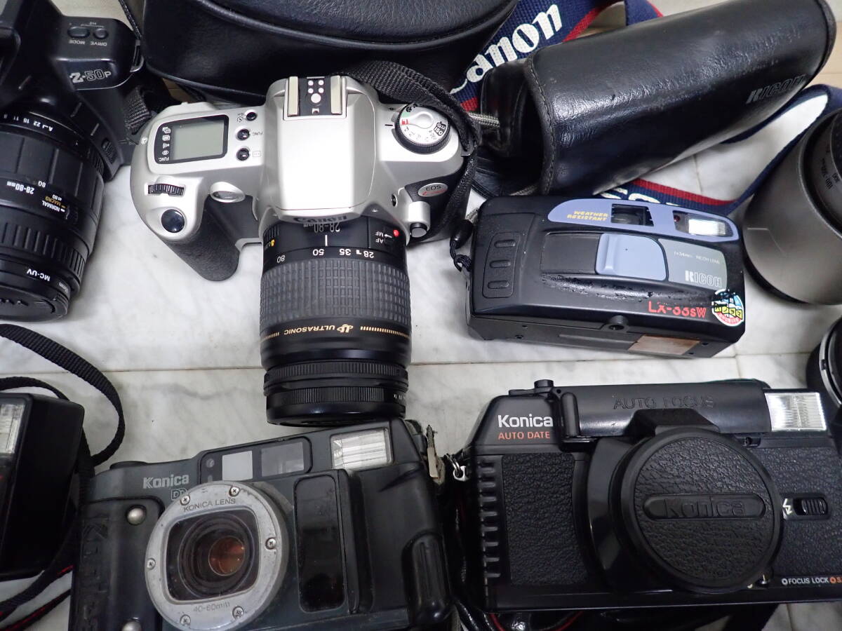 OLYMPUS　Canon　Konicaなどフィルムカメラ14点　カメラレンズ3点ジャンク品まとめ_画像4