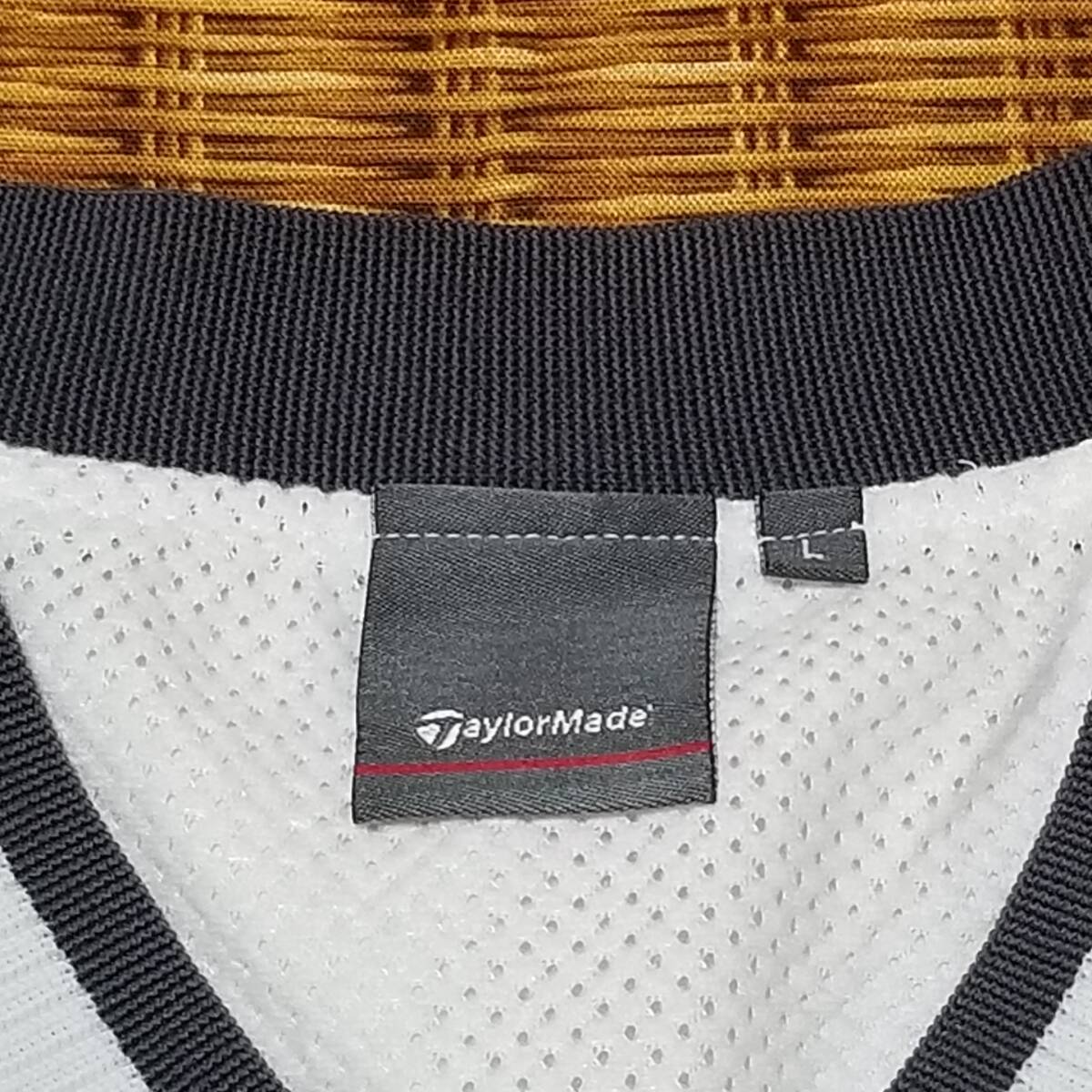 【訳あり】◎ TaylorMade テーラーメイド/ 長袖 ワンポイントプリントロゴ Vネック ウィンドジャケット 裏地あり SIZE： L オフホワイトの画像4