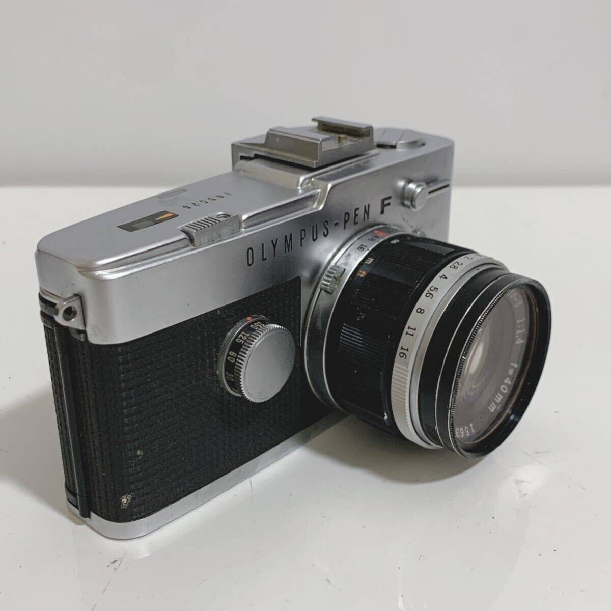 OLYMPUS-PEN F Olympus single‐lens reflex camera G.Zuiko AUTO-S 1:1.4 f=40mm film camera shutter 0 case attaching ①