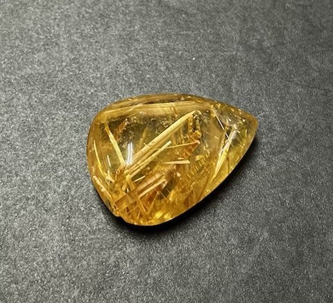 [ rare ] large grain 5A rutile quartz loose 22×16mm gold needle transparency eminent 1 jpy ~