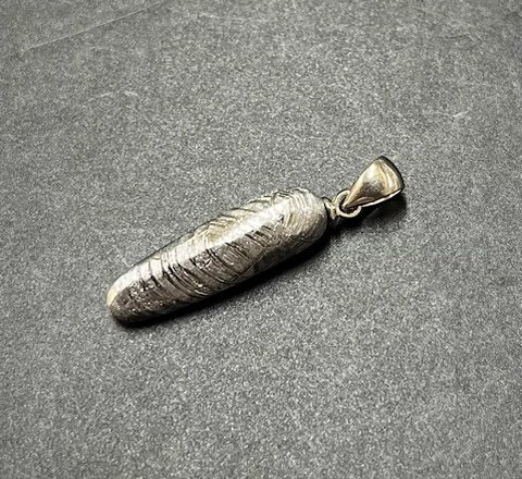 【希少】ギベオン隕石 弾丸型ペンダント SV925 メテオライト 一円～の画像2