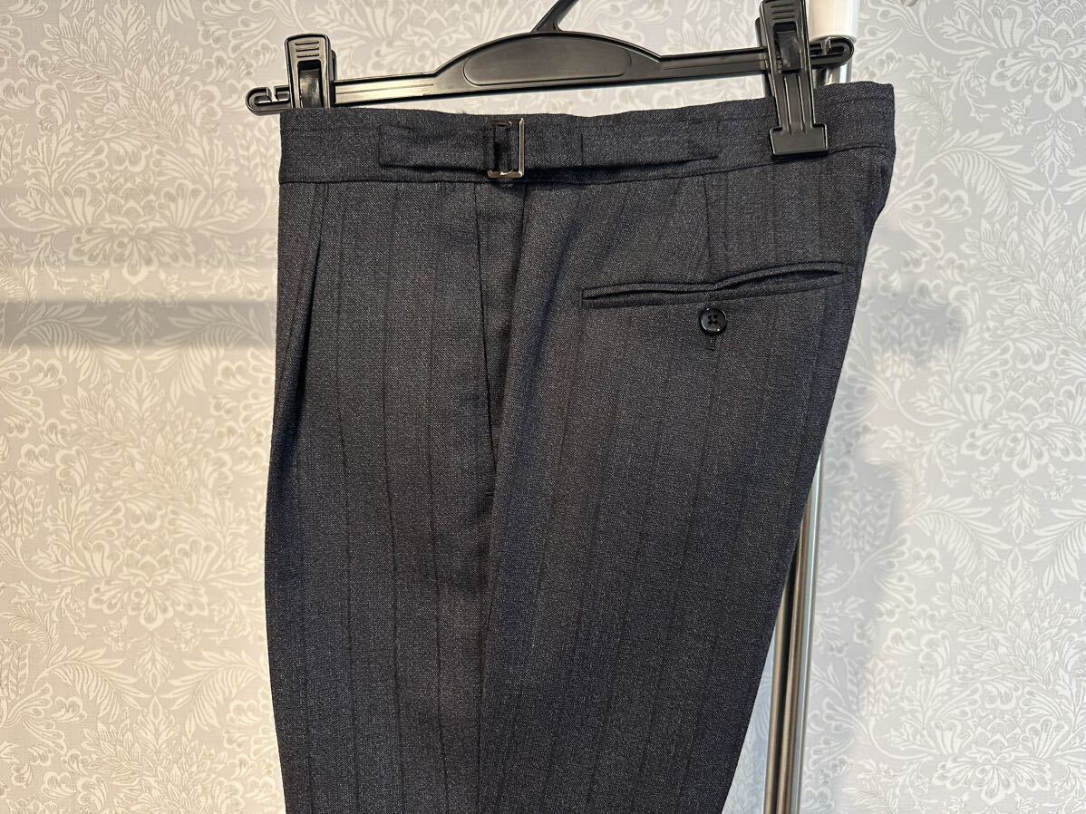 新品 44 Belvest ダブルスーツ ISAIA LARDINI セットアップ Wジャケット スラックス パンツ 4B ストライプ CAPSULE COLLECTION グレー_画像9