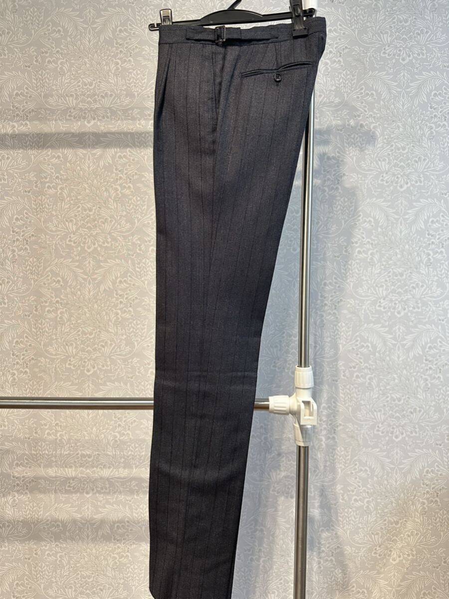 新品 44 Belvest ダブルスーツ ISAIA LARDINI セットアップ Wジャケット スラックス パンツ 4B ストライプ CAPSULE COLLECTION グレー_画像4