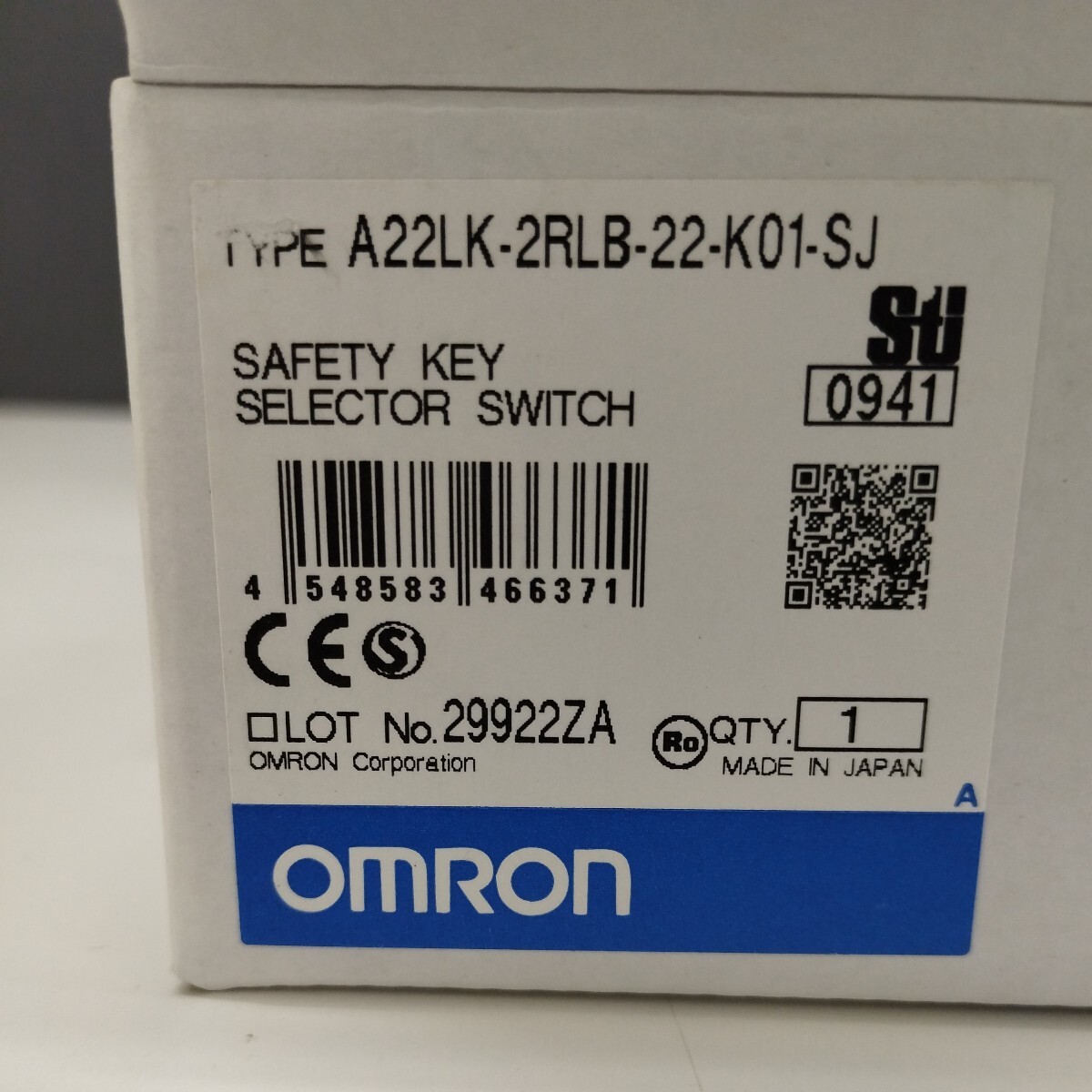 0604y1901【10コセット】 OMRON(オムロン) 電磁ロック・セーフティ・キーセレクタスイッチ A22LK-2RLB-22-K01-SJ※同梱不可※_画像6