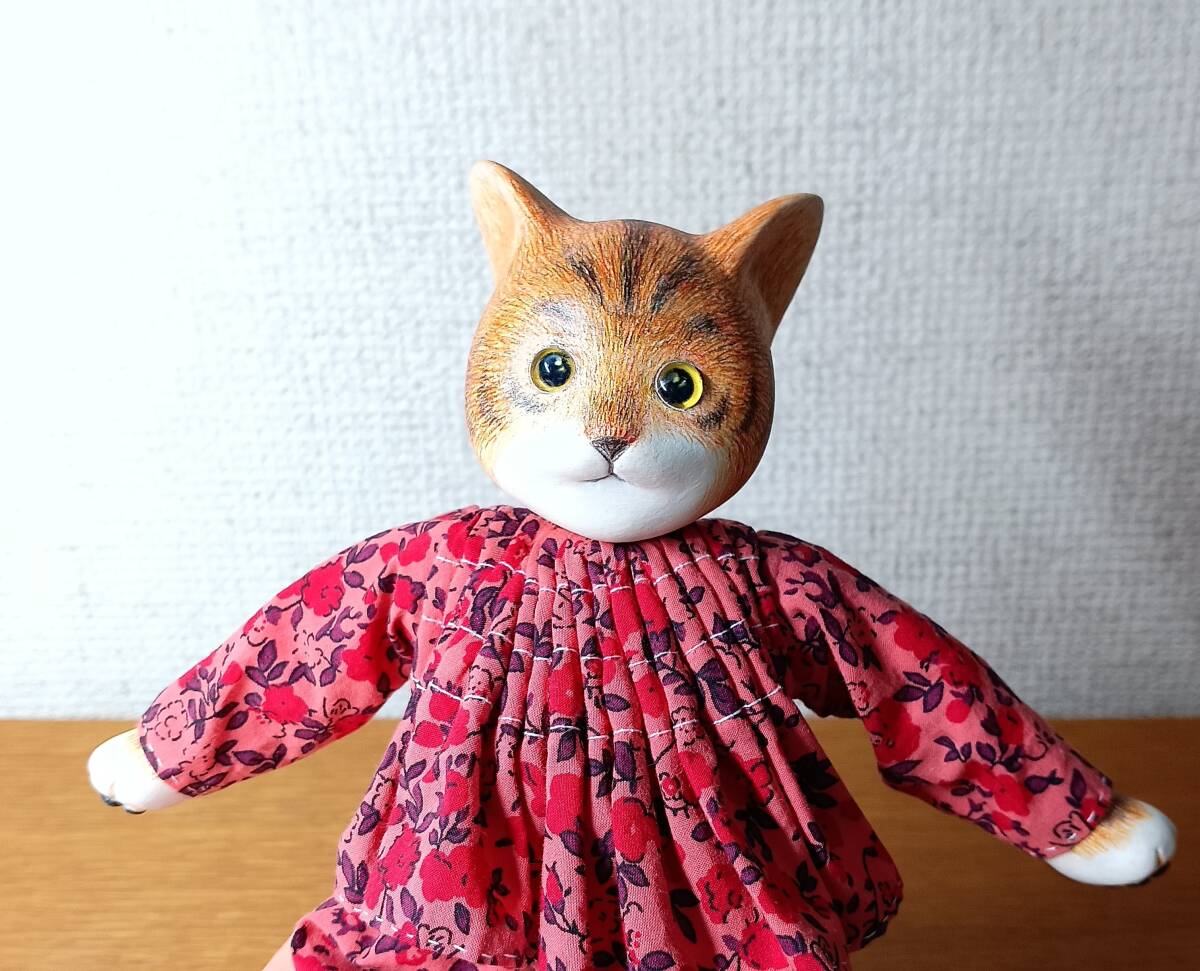 ちびにぶ86号 茶トラ猫 ハンドメイド 創作人形 着せ替え 手作り人形の画像5