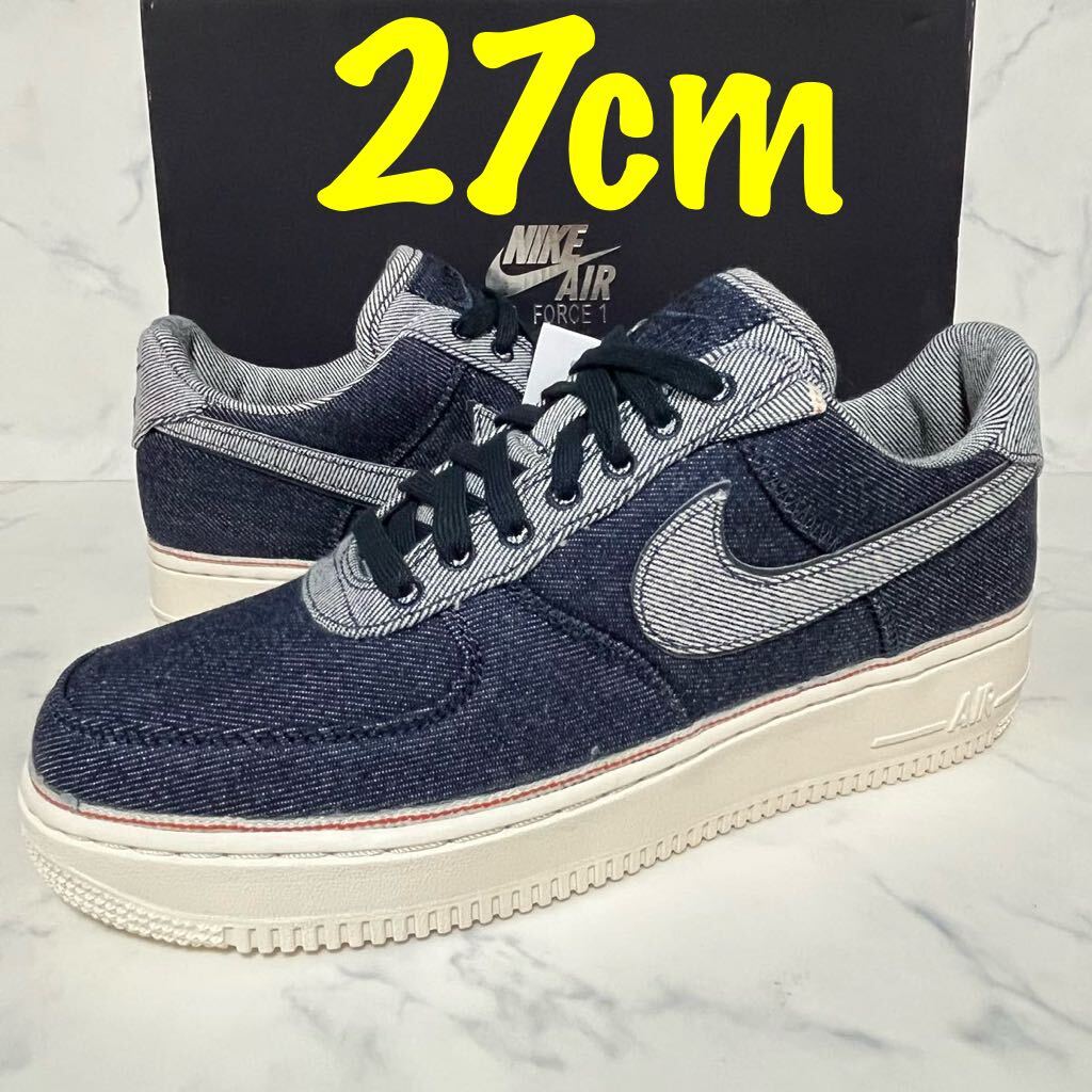 送料無料★【新品】27cm 3×1 Nike Air Force 1 Denim スリー・バイ・ワン × ナイキ エアフォース1 ロー デニムパック ダークインディゴ _画像1