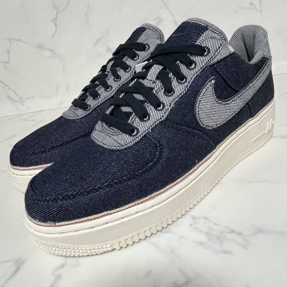 送料無料★【新品】27cm 3×1 Nike Air Force 1 Denim スリー・バイ・ワン × ナイキ エアフォース1 ロー デニムパック ダークインディゴ _画像2