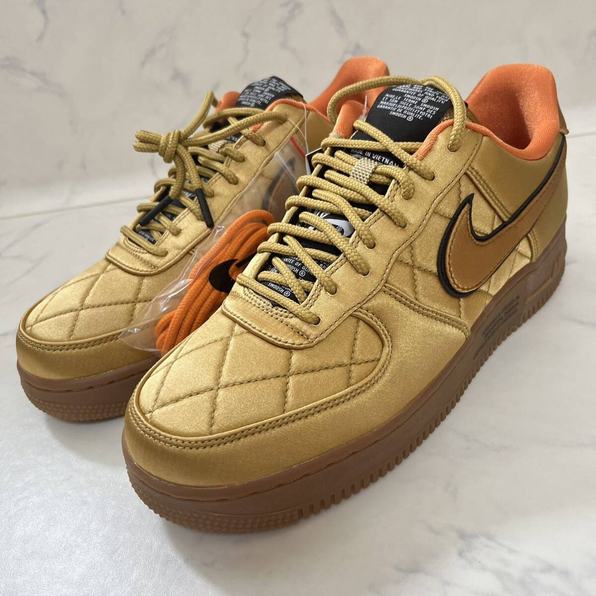 ★送料無料★【新品】Nike Air Force 1 Low Wheat PRMナイキ エアフォース1 ロー キルテッド ステインパック ウィートプレミアム ゴールド_画像2