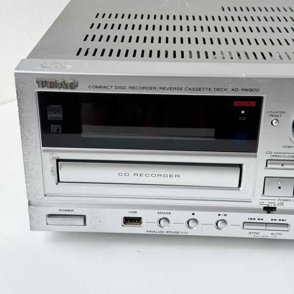 通電OK ◆ ティアック TEAC CD/カセットレコーダー AD-RW900 2013年製 カセットデッキの画像2