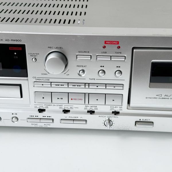 通電OK ◆ ティアック TEAC CD/カセットレコーダー AD-RW900 2013年製 カセットデッキの画像3