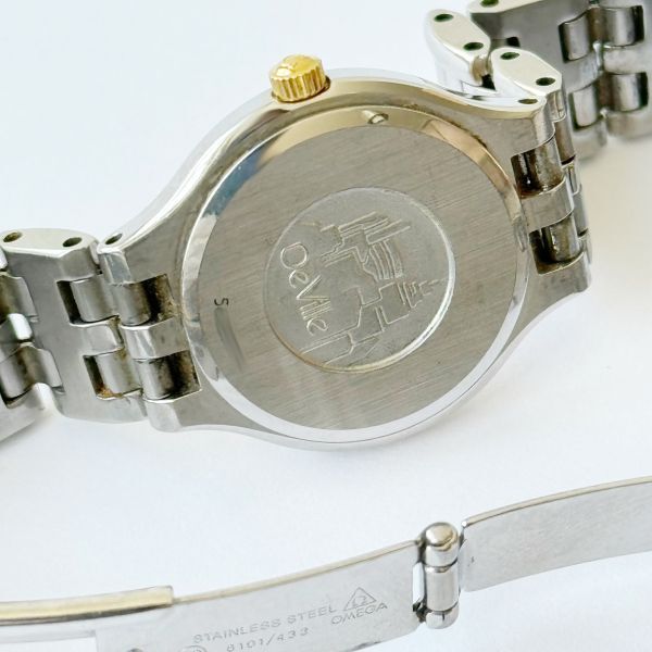 稼動品 ◆ オメガ デビル OMEGA De Ville クォーツ 腕時計 レディース ウォッチ ゴールド文字盤 コンビカラー 6101/433 デヴィルの画像2