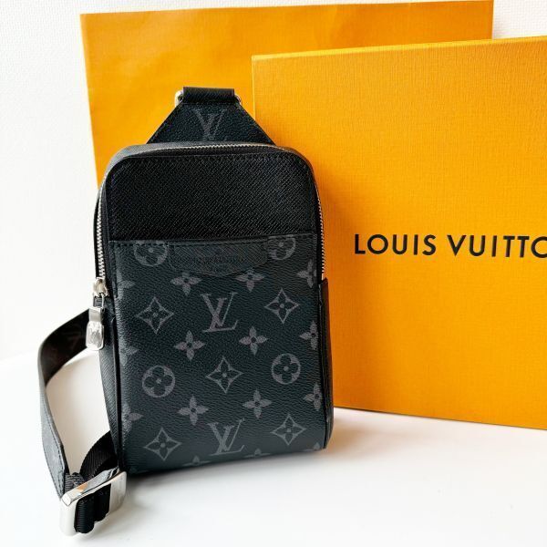 良品 ◆ ルイ ヴィトン LOUIS VUITTON タイガラマ アウトドア スリングバッグ ボディバッグ M30741 ショルダーバッグ ノワール ブラック_画像1