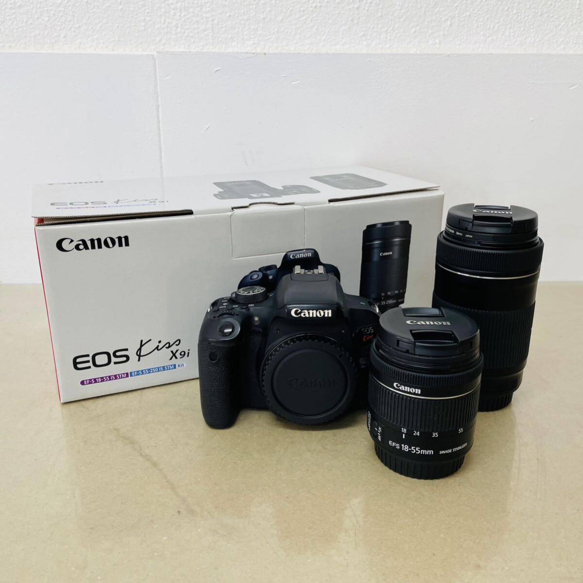 Canon EOS  Kiss X9i  ダブルズームキット  デジタル一眼レフ 箱あり   動作確認済み  i17892  100サイズ発送  の画像1