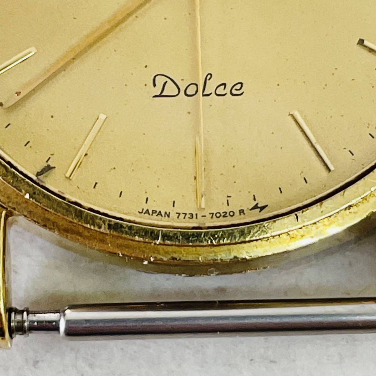 ジャンク SEIKO セイコー Dolce ドルチェ 14K×SS  7731-7000 メンズ クォーツ 腕時計 i17938  ネコポス発送 の画像8