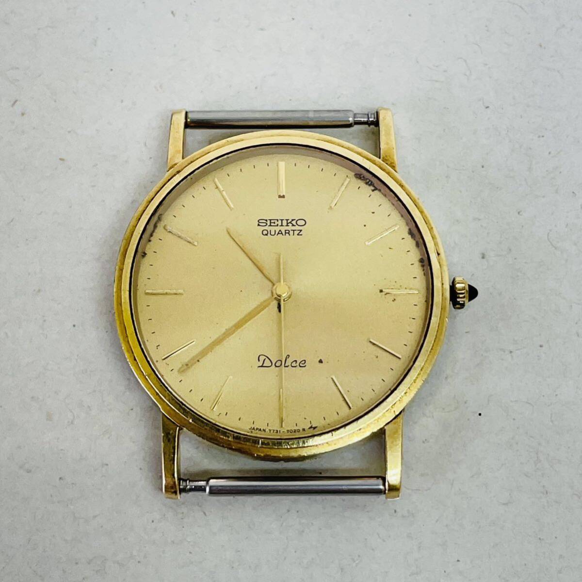 ジャンク SEIKO セイコー Dolce ドルチェ 14K×SS  7731-7000 メンズ クォーツ 腕時計 i17938  ネコポス発送 の画像1