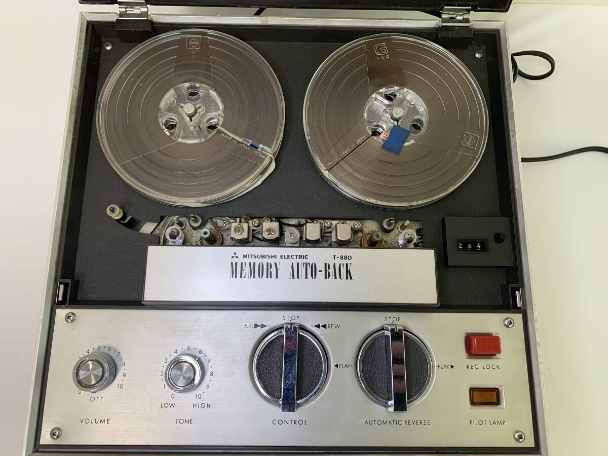 MITSUBISHI 三菱 テープレコーダー T-880 オープンリール 昭和レトロ ビンテージ 中古 ジャンク 現状品 szlpの画像3