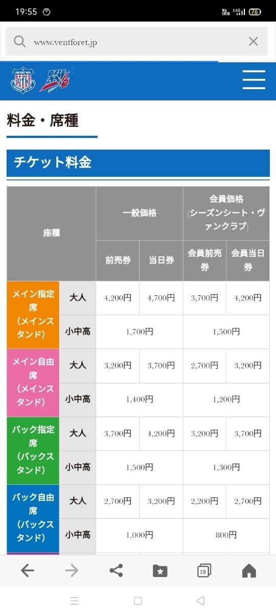  ４／２０(土曜)１４時〜 ヴァンフォーレ甲府ザスパ群馬 ＠ＪＩＴスタジアム　バック自由席（バックスタンド）ペアチケット_画像3