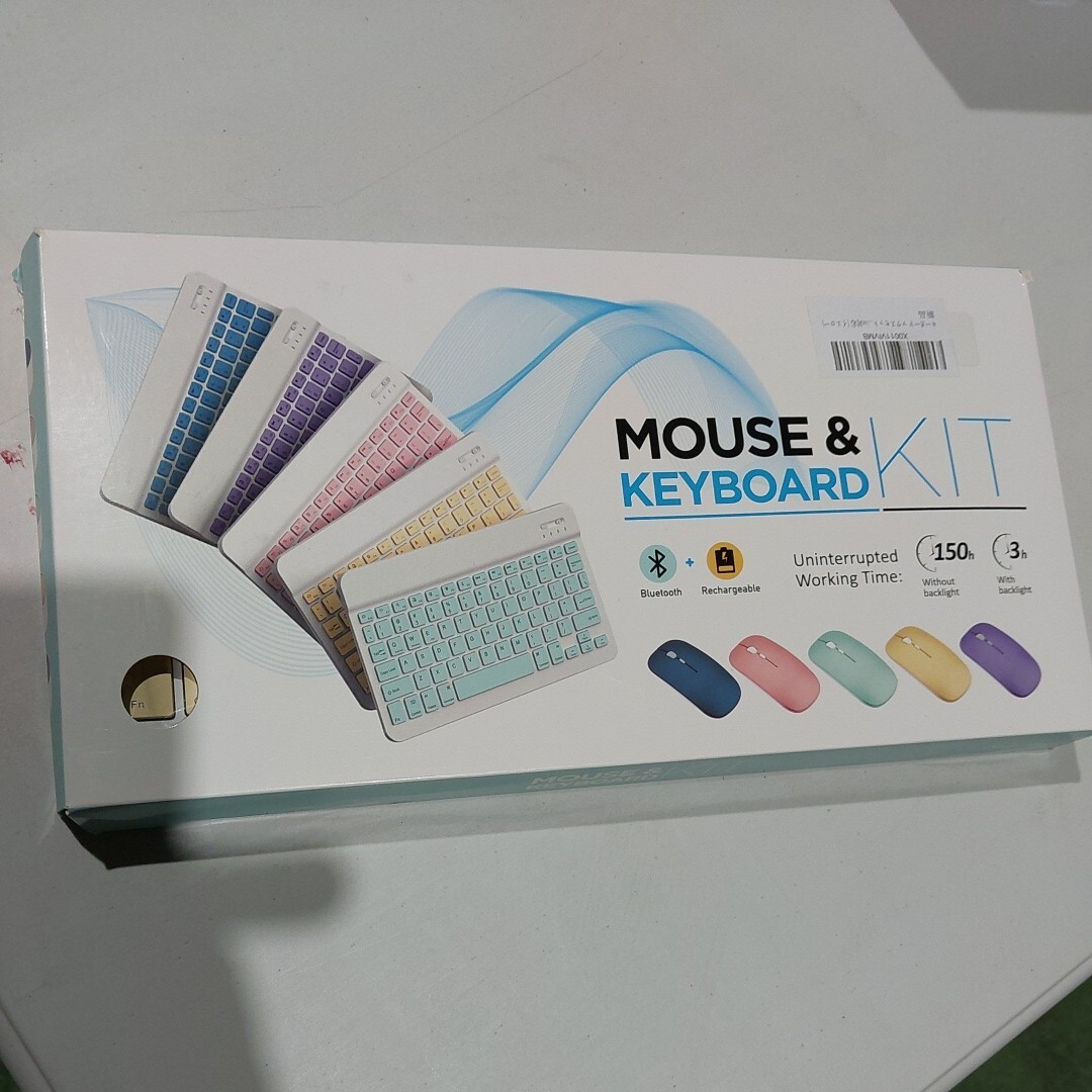 Bluetoothキーボード マウスセット タブレットキーボード iPad対応キーボード 10インチ 無線 超薄型 軽量 携帯用 コンパクト ワイヤレスの画像2