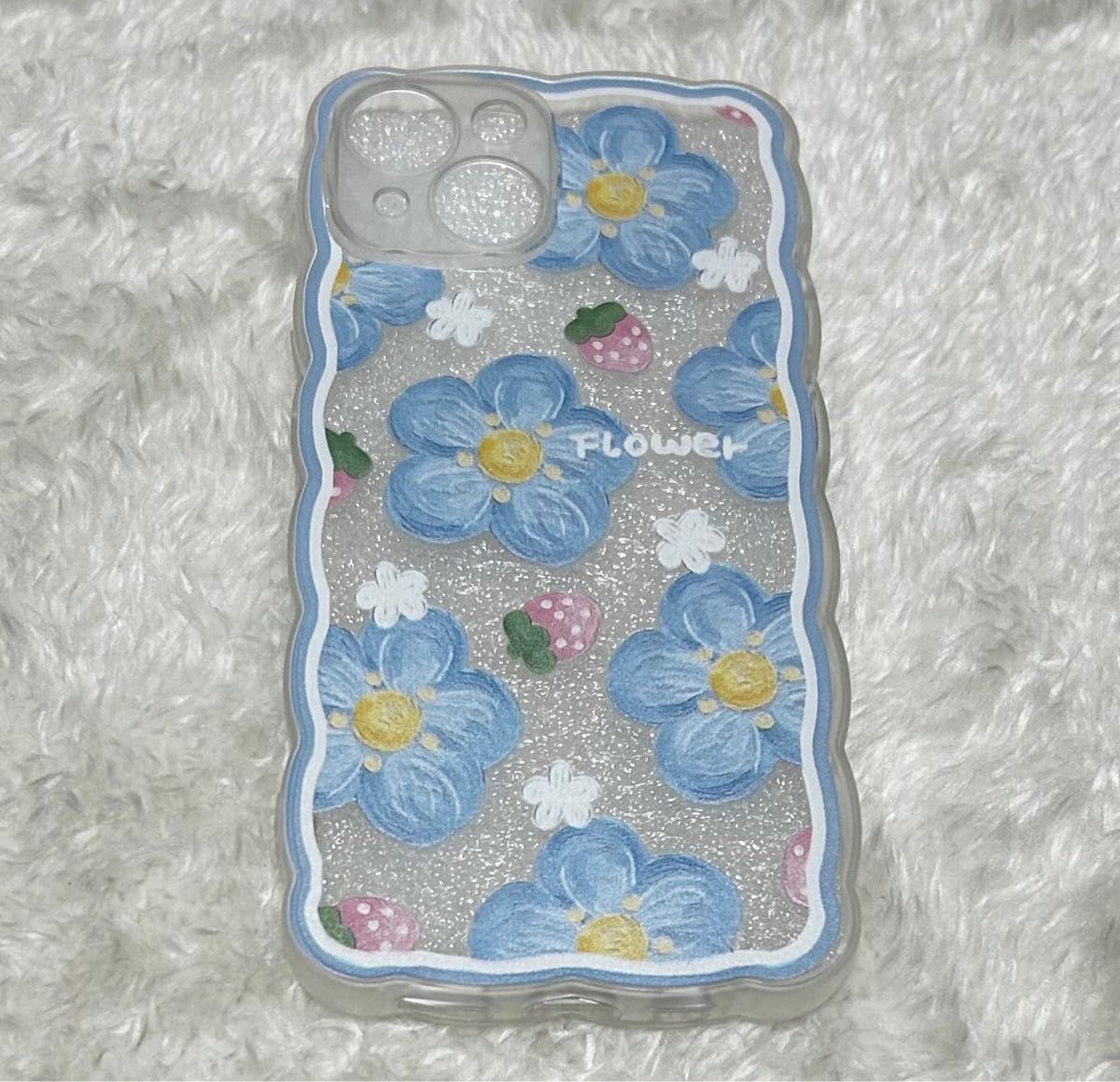 お花ケース iPhone14 iPhone15  可愛い お洒落 お花 イチゴ Flower  携帯ケース iPhoneケース 