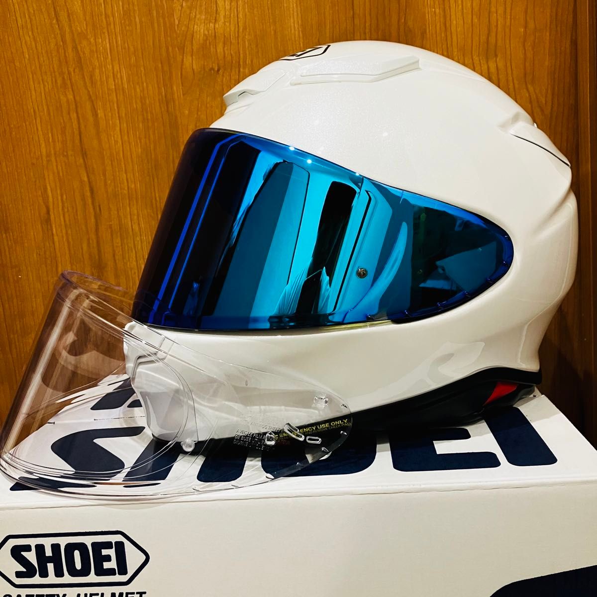 無傷の超美品 SHOEI Z-8 Lサイズ ブルーミラー&クリアシールド 2023年7月製造