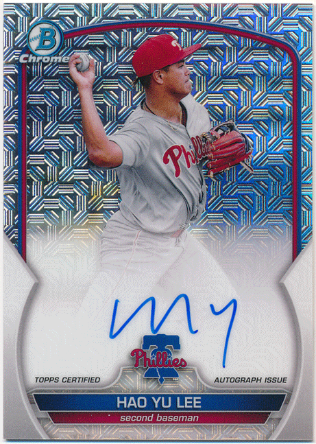 ☆ Hao Yu Lee MLB 2023 Bowman Chrome Mega Box Mojo Refractor Auto 直筆サイン モジョリフラクターオート _画像1