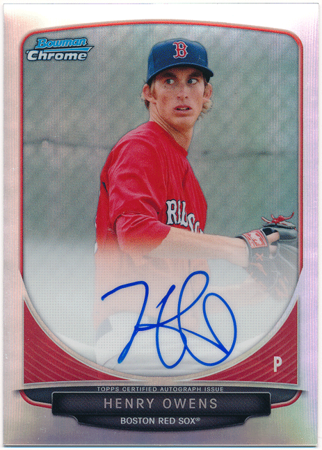 ☆ Henry Owens MLB 2013 Bowman Chrome Refractor Signature Auto 500枚限定 直筆サイン リフラクターオート ヘンリー・オーエンス_画像1