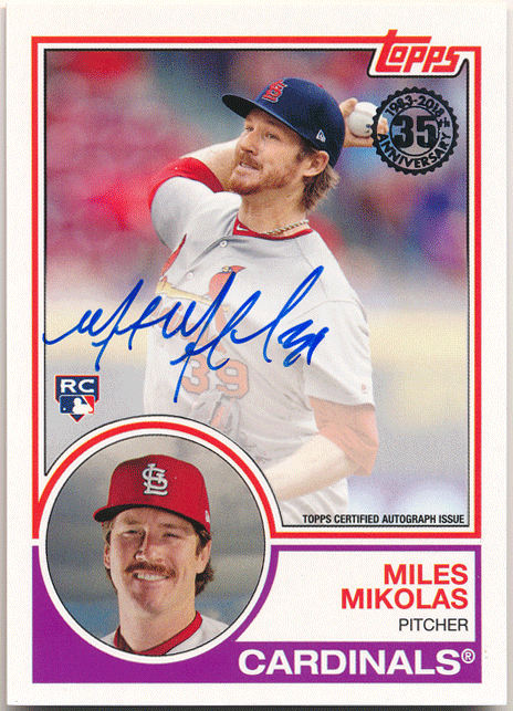 Miles Mikolas MLB 2018 Topps 1983 Topps 35th Anniversary Signature Auto 直筆サイン オート マイルズ・マイコラス 元巨人の画像1