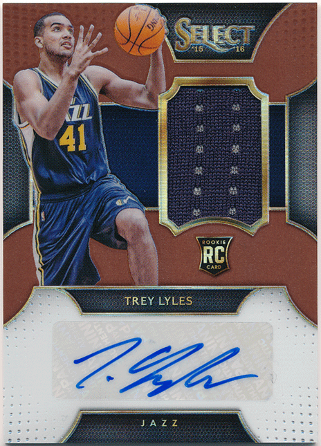 Trey Lyles NBA 2015-16 Panini Select RC Rookie Copper PrizmJersey Auto 49枚限定 直筆サイン ルーキージャージオート トレイ・ライルズの画像1