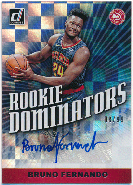 Bruno Fernando NBA 2019-20 Panini Donruss RC Rookie Dominators Auto 99枚限定 直筆サイン ルーキーオート ブルーノ・フェルナンドの画像1