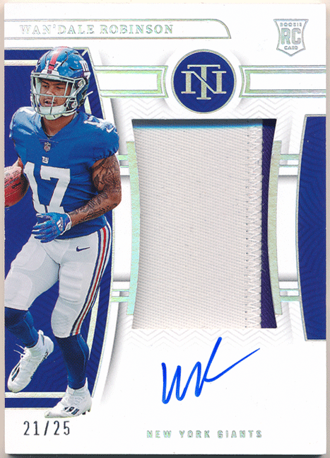 Wan'Dale Robinson 2022 Panini National Treasures Football Rookie Patch Autographs Holo Silver #177 #21/25 #RC オート ワンデールの画像1