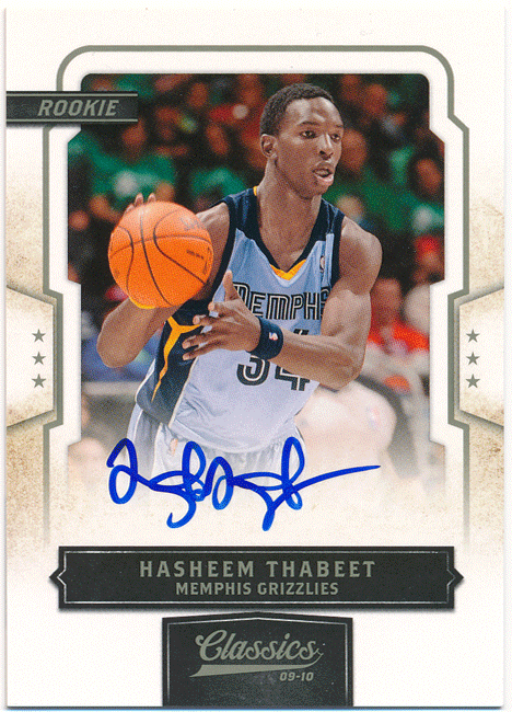 Hasheem Thabeet NBA 2009-10 Panini Classics RC Rookie Signature Auto 499枚限定 直筆サイン ルーキーオート ハシーム・サビートの画像1