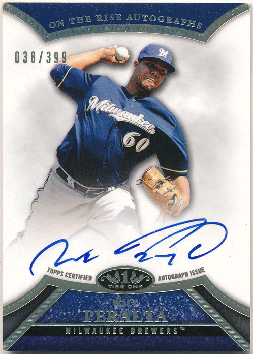 ☆ Wily Peralta MLB 2013 Topps Tier One On the Rise Signature Auto 399枚限定 直筆サイン オート ウィリー・ペラルタの画像1