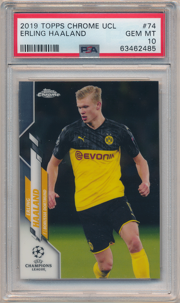 Erling Haaland 2019-20 Topps Chrome UEFA Champions League RC #74 Rookie PSA 10 完璧 ルーキーカード アーリング・ハーランドの画像1