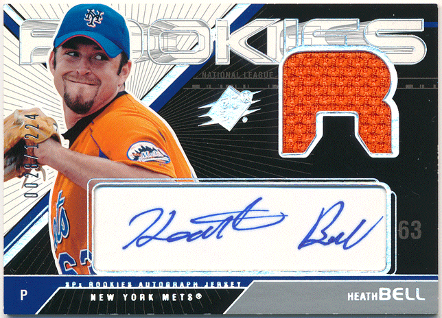 ☆ Heath Bell MLB 2003 UD SPx RC Rookie Jersey Auto 1224枚限定 直筆サイン ルーキージャージオート ヒース・ベル_画像1