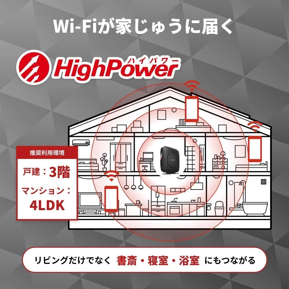 ■送料無料■美品■【BUFFALO　無線LAN親機　Wi-Fi 6 対応ルーター　WSR-3200AX4B-BK　ブラック】最新規格 WiFi6(11ax)対応　2401+800Mbps