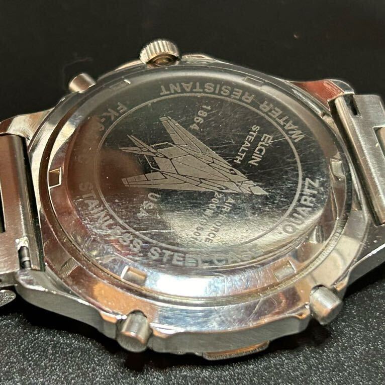 ELGIN エルジン COMMANDER FK-647-C QUARTZ クオーツ Cal.MIYOTA T240 メンズ腕時計 腕時計 デジタル時計 動作未確認 シルバー_画像2
