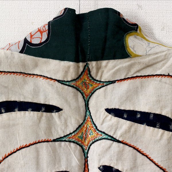 【TAKIYA】7265 『アイヌ民族衣装 カパラミプ』 白布切抜文衣 木綿 刺繍 民藝 北海道 antique kimono textile 古美術 時代の画像7