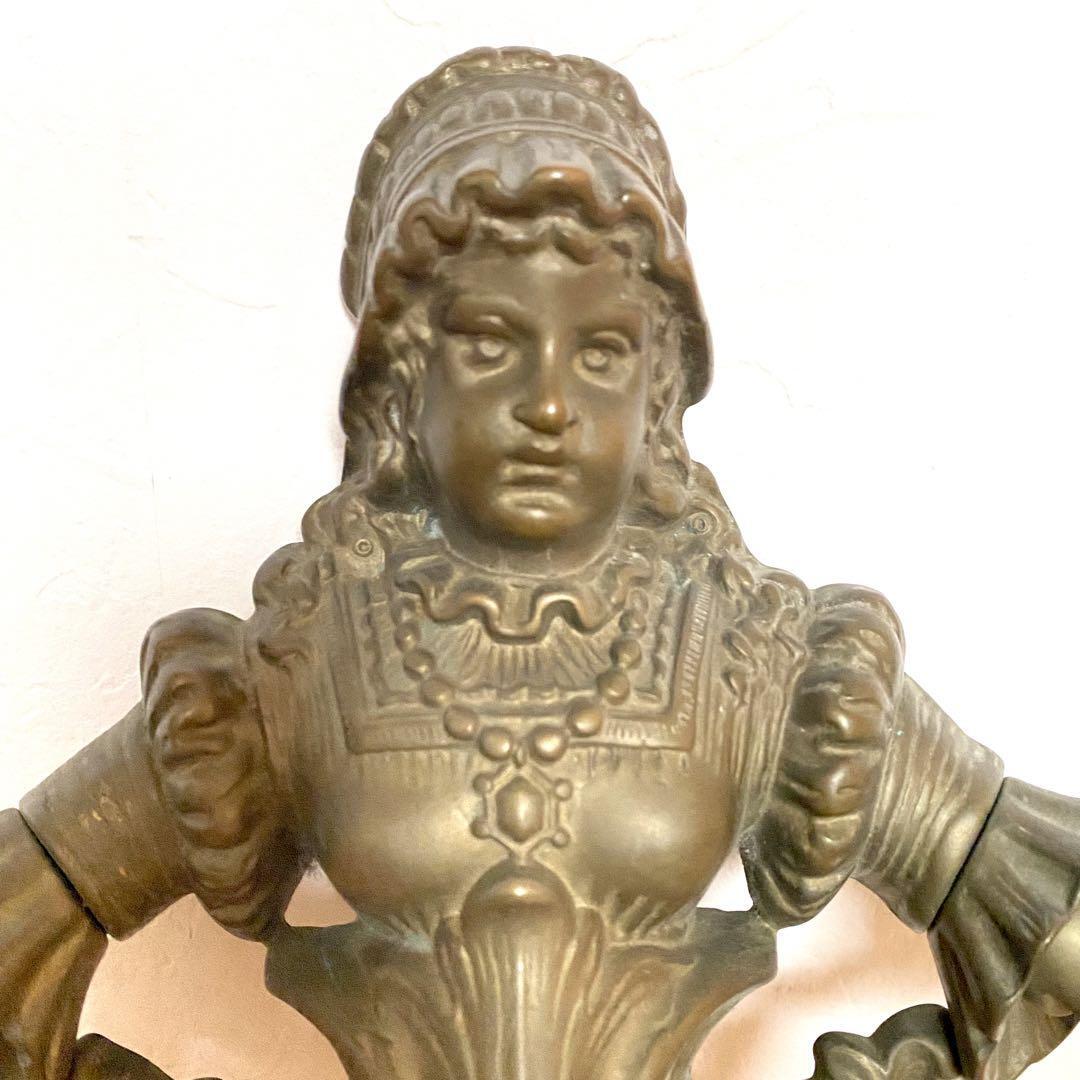 アンティーク 真鍮製 タオルハンガー ヴィクトリア 女性モチーフ ウォールデコレーションの画像4