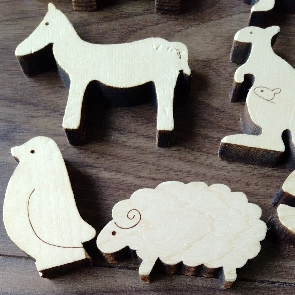 木製 木の動物 おもちゃ 積み木