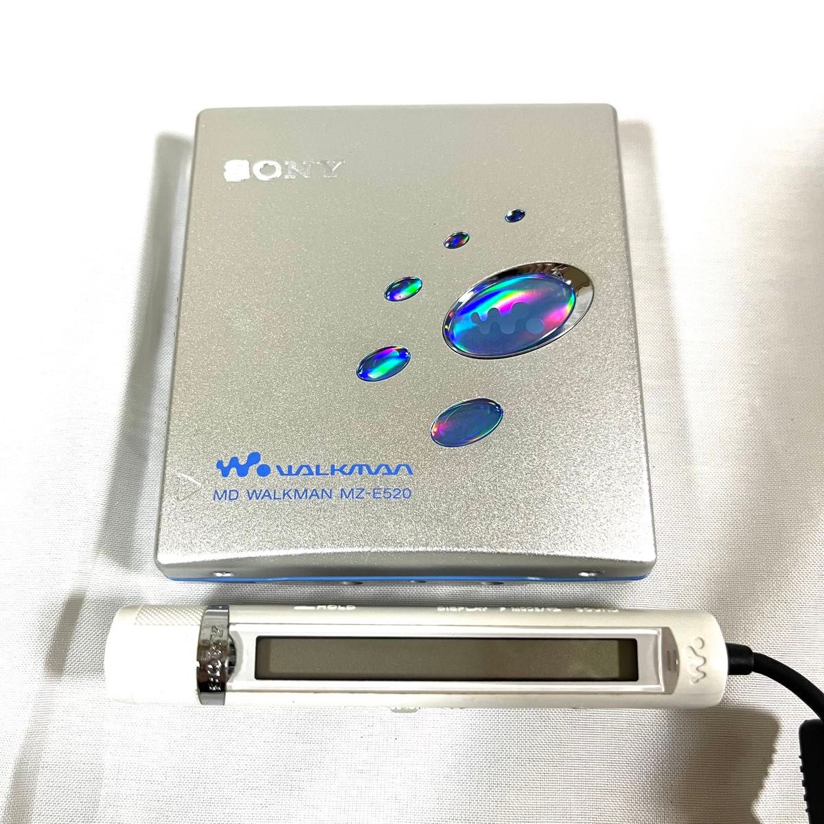 【リモコン付】SONY ソニー MD WALKMAN MZ-E520 ポータブルMDプレーヤー ウォークマンRM-MC33EL 