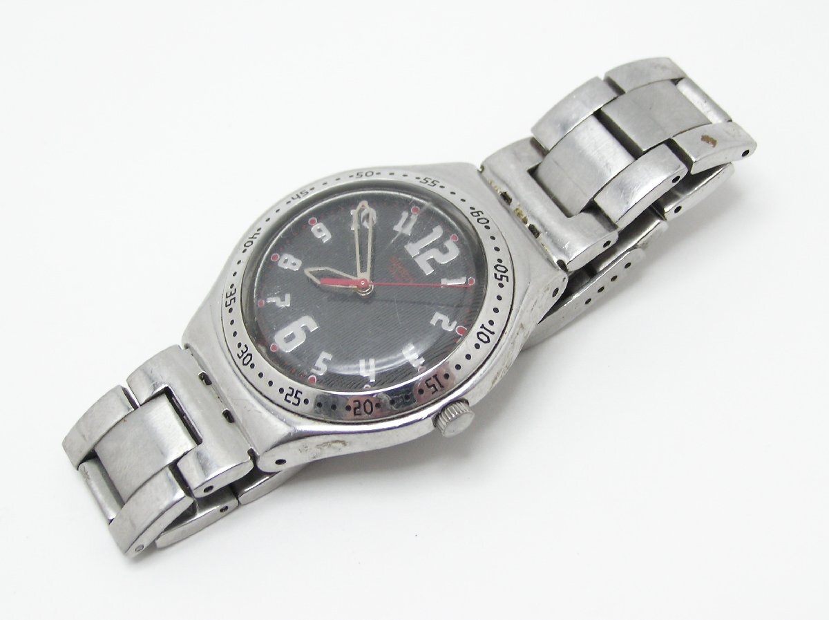 * Hello camera * 0261 Swatch swatch IRONY мужские наручные часы б/у товар необходимо ремонт жизнь водонепроницаемый 1 иен старт быстрое решение есть 