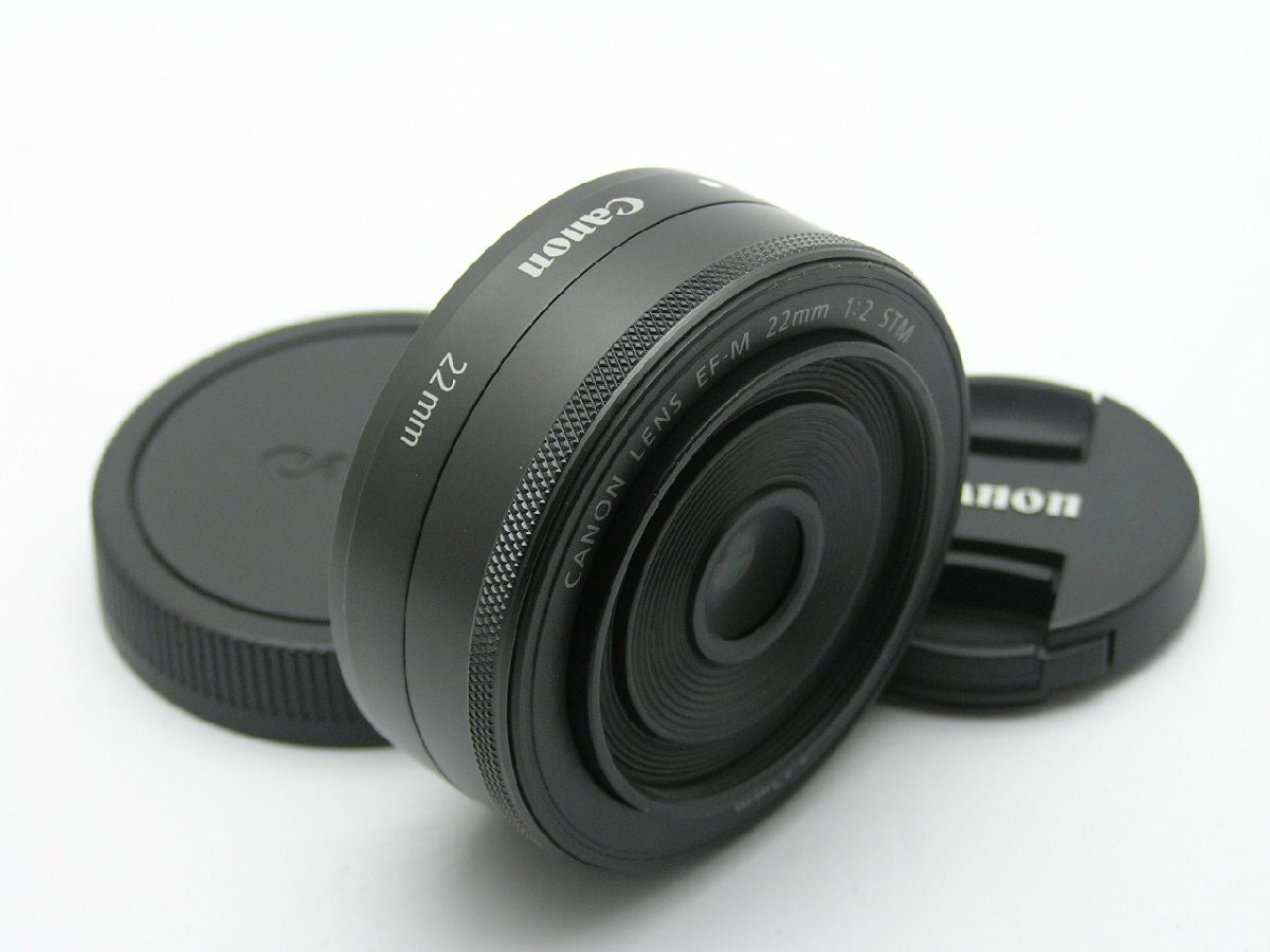 ★ハローカメラ★0270 良品 CANON LENS EF-M ( 22mm F2 STM ) 動作確認 キヤノン 1円スタート 即決有り