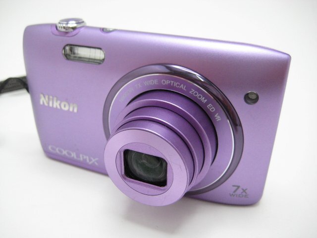 * Hello camera * 0258 Nikon COOLPIX S3500 лиловый (2000 десять тысяч пикселей ) фотосъемка. воспроизведение OK/ дополнение перезаряжаемая батарея есть рабочий товар 1 иен старт быстрое решение есть 