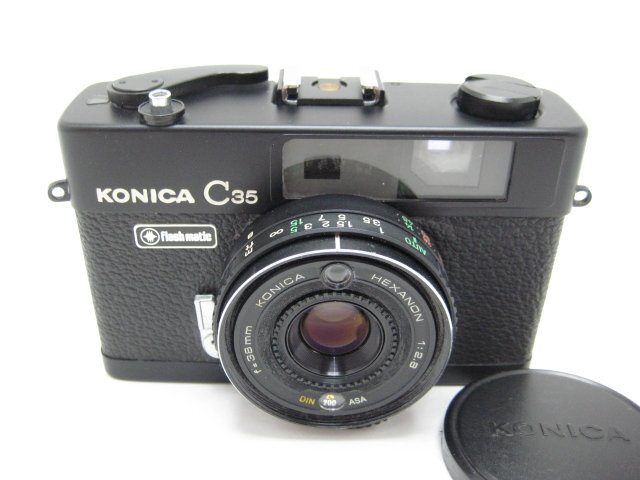 ★ハローカメラ★0327 コニカ KONICA C35 38mm f2.8 ブラック 【:要清掃】動作品ジャンク 現状 1円スタート 即決有りの画像1